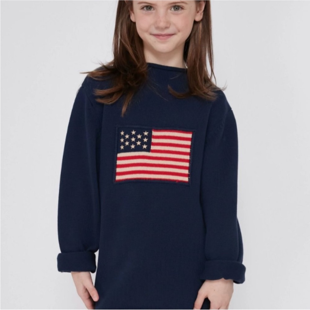 Tuckernuck Kids Navy American Flag Sweater